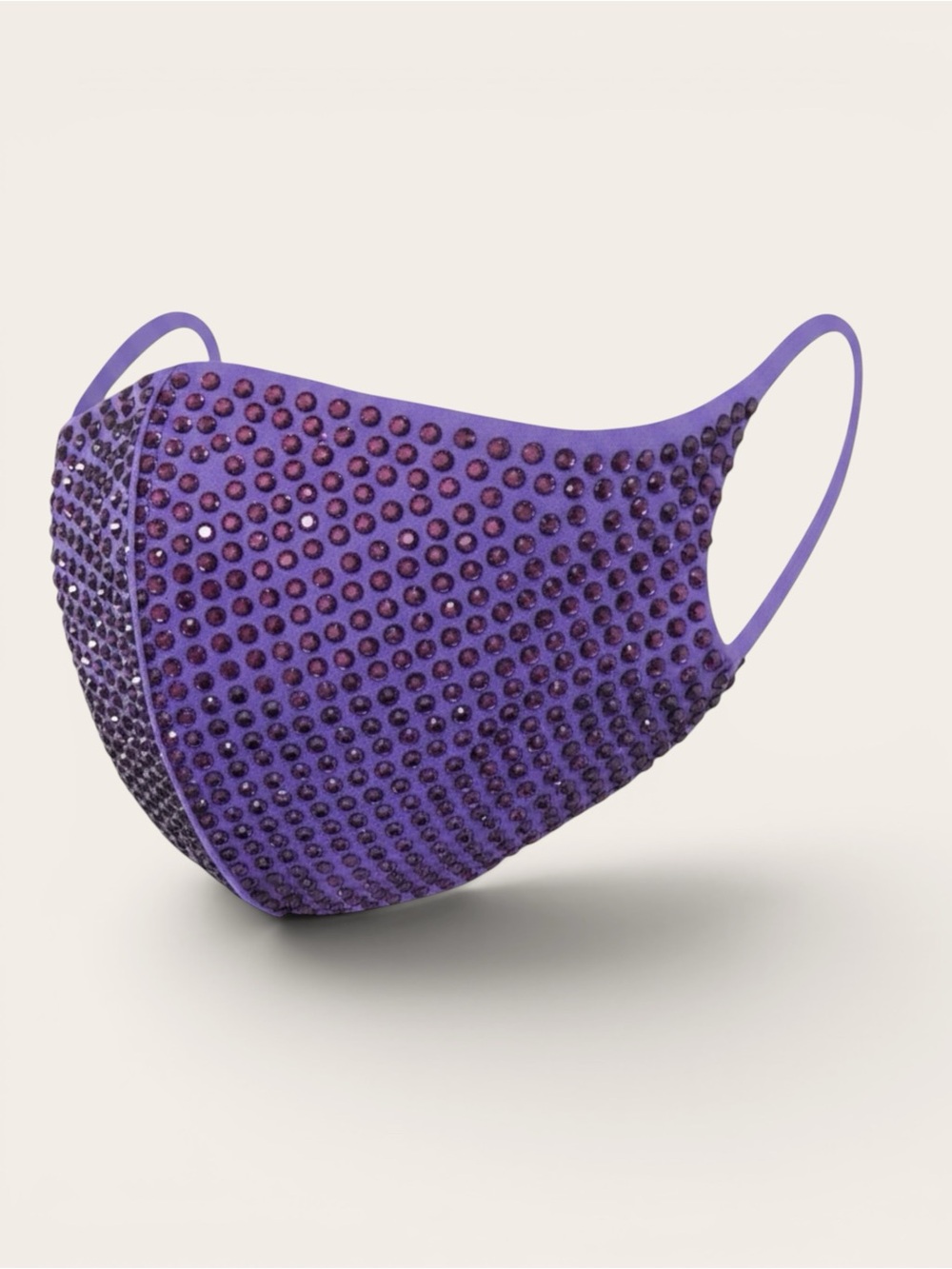 Purple Rhinestone Face Mask Crystal Sparkle Festival Rave Party NWT